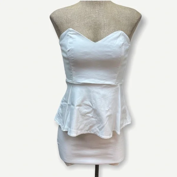 Solemio ivory strapless dress M - Picture 2 of 8